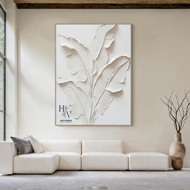 Minimalist | Creamy White Plaster Leaves