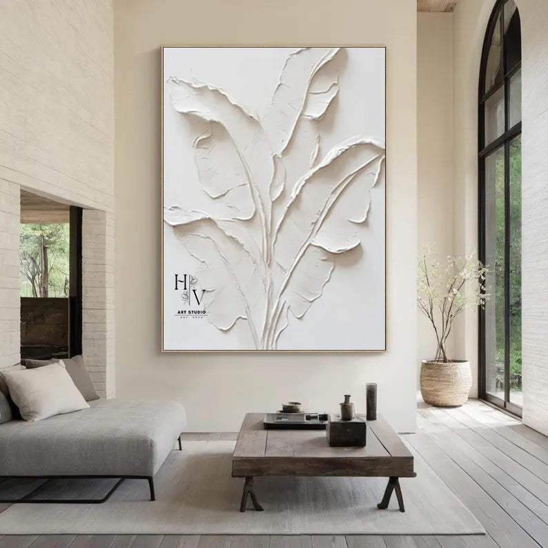 Minimalist | Creamy White Plaster Leaves
