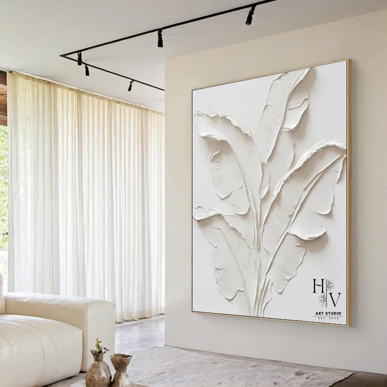 Minimalist | Creamy White Plaster Leaves