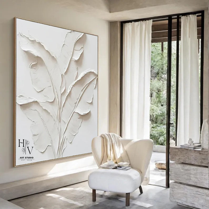 Minimalist | Creamy White Plaster Leaves