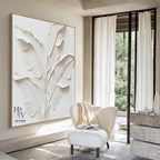 Minimalist | Creamy White Plaster Leaves