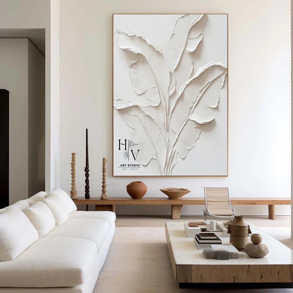 Minimalist | Creamy White Plaster Leaves