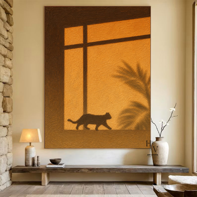 Shadow | Cat and Leaves