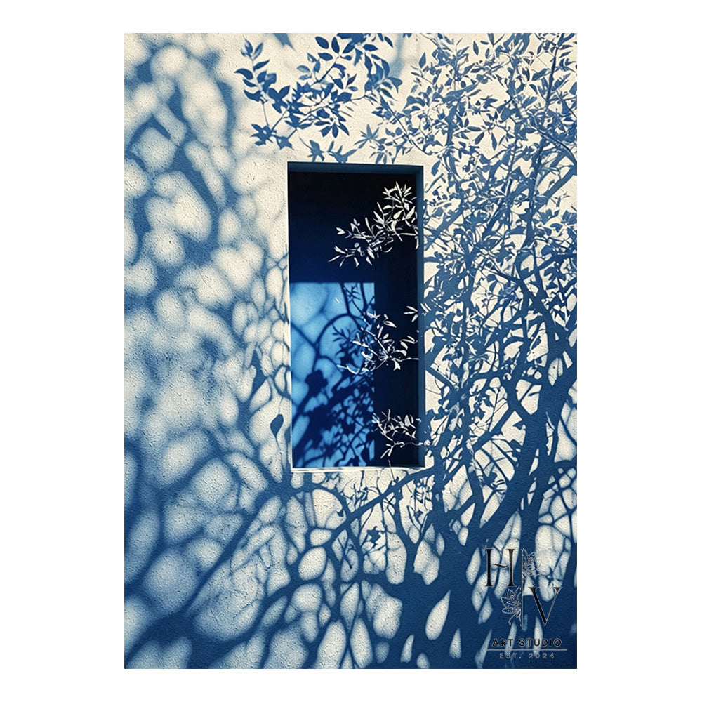 Shadow | Leafy Branch and Stucco Wall