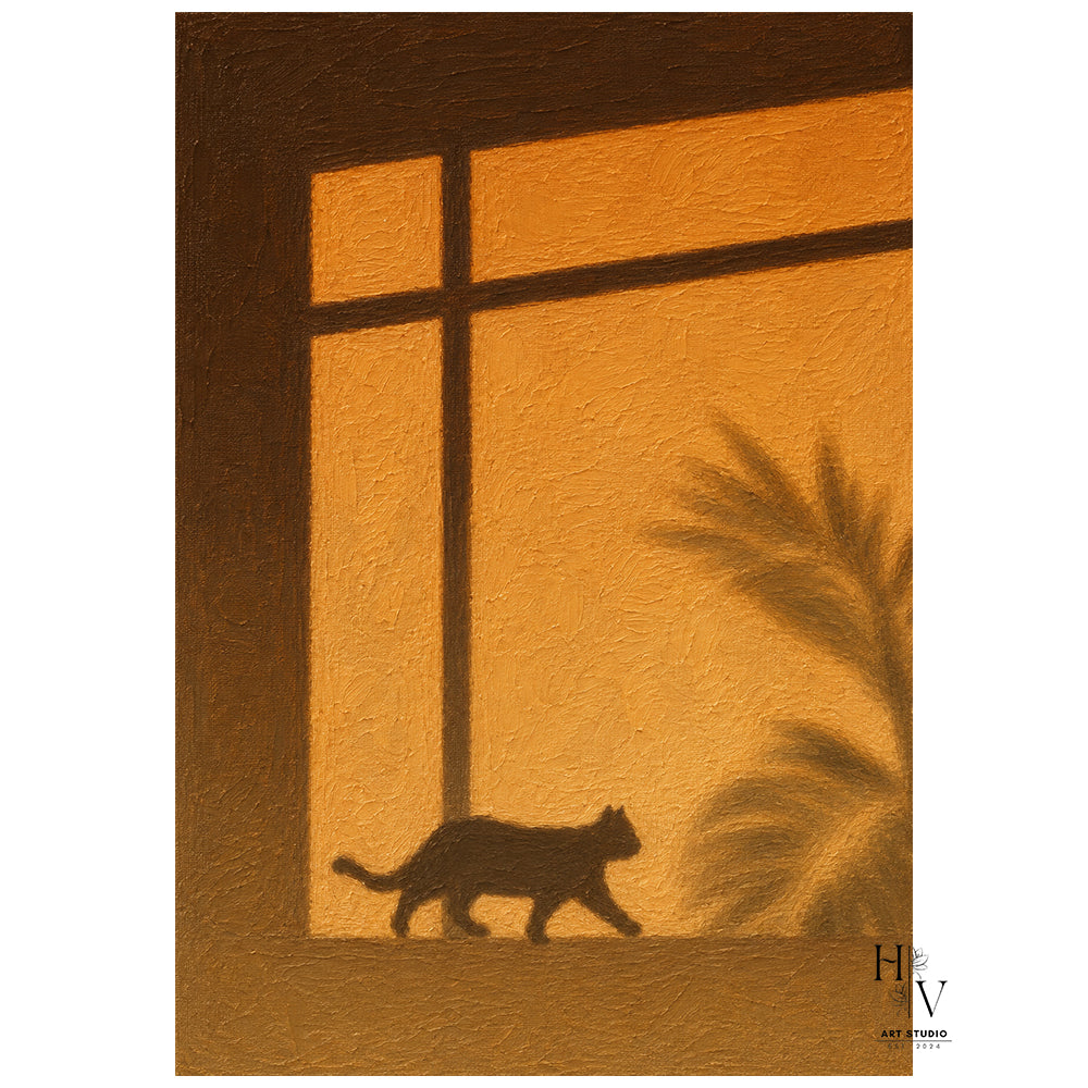 Shadow | Cat and Leaves