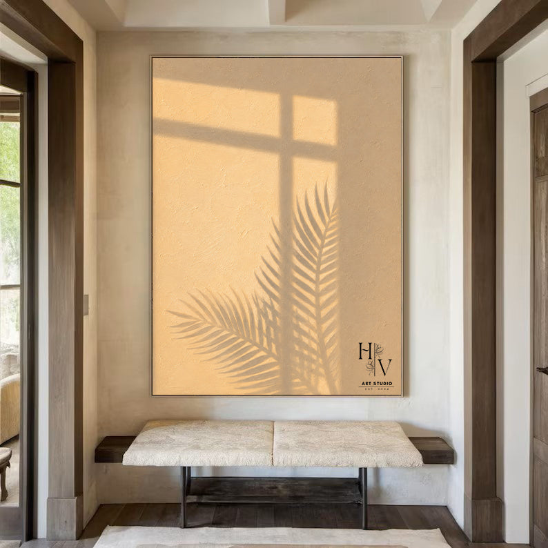 Shadow | Leaves (Creamy Beige Background)