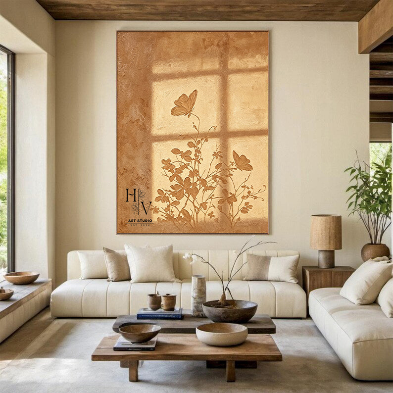 Shadow | Neural Warm Brown Flowers