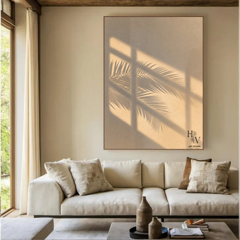 Shadow | Palm Leave (Creamy Beige Background)
