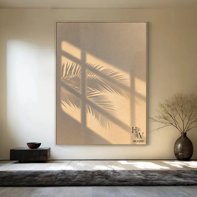 Shadow | Palm Leave (Creamy Beige Background)