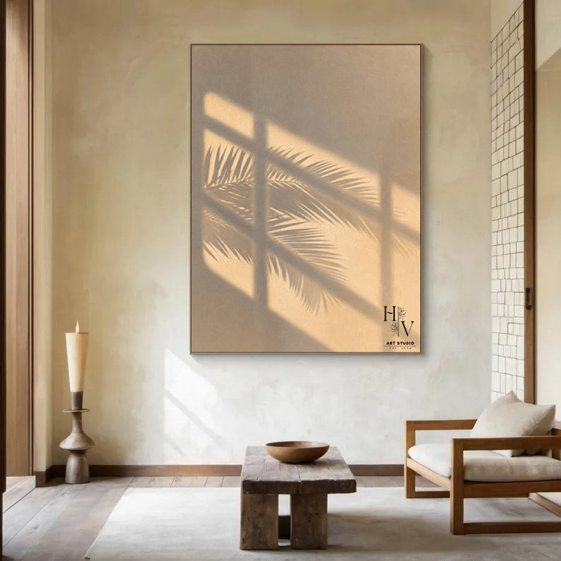 Shadow | Palm Leave (Creamy Beige Background)