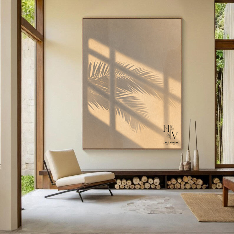 Shadow | Palm Leave (Creamy Beige Background)