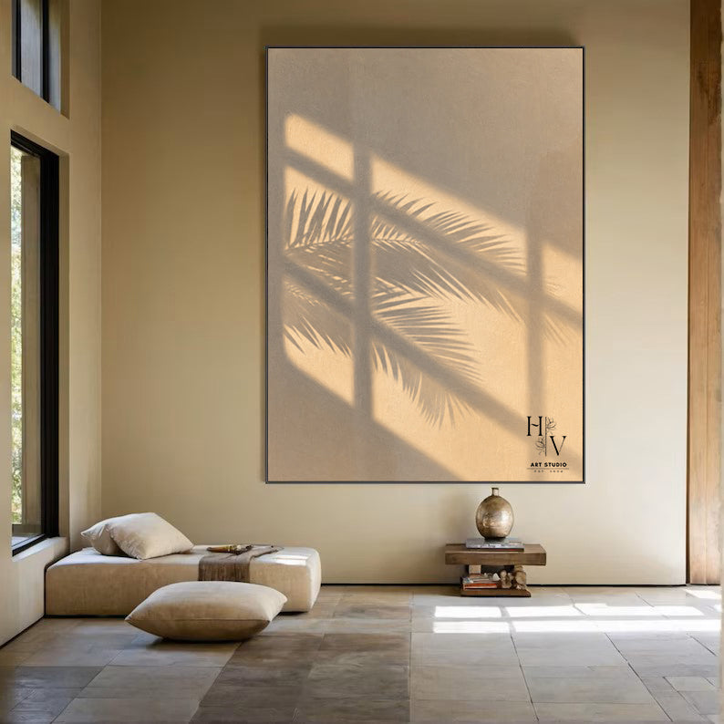 Shadow | Palm Leave (Creamy Beige Background)