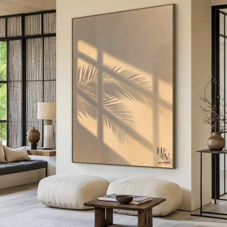 Shadow | Palm Leave (Creamy Beige Background)