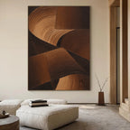 Minimalist | Chocolate Brown Wave Heavy Impasto