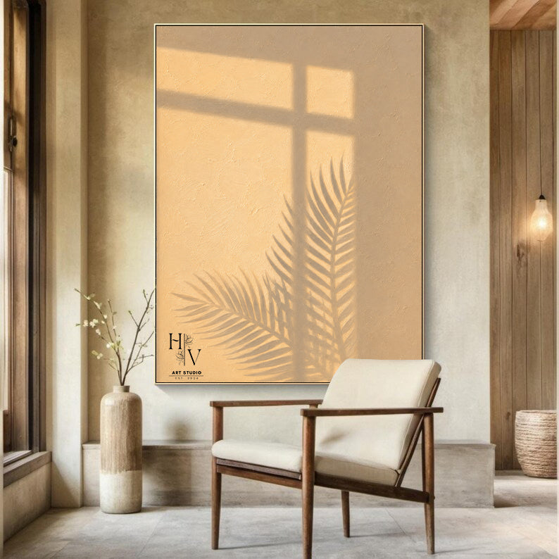 Shadow | Leaves (Creamy Beige Background)