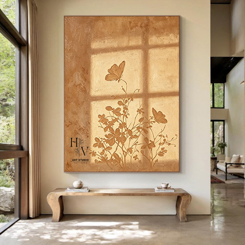 Shadow | Neural Warm Brown Flowers