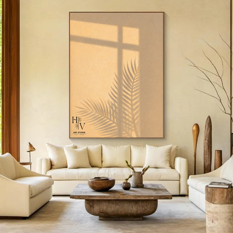 Shadow | Leaves (Creamy Beige Background)