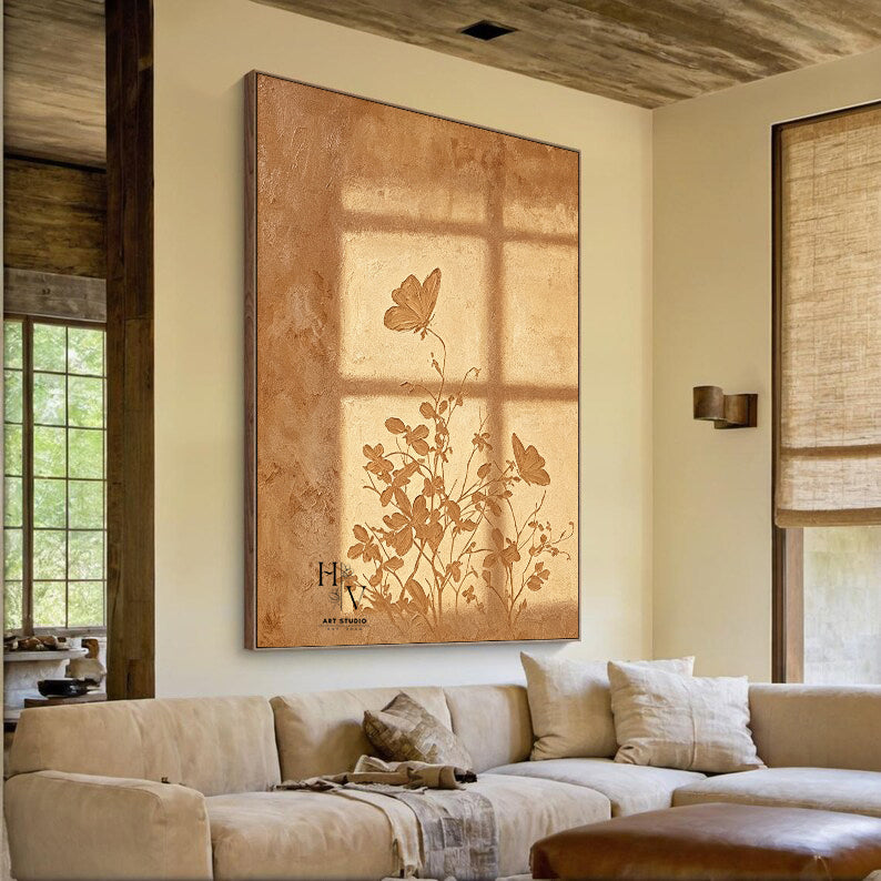 Shadow | Neural Warm Brown Flowers