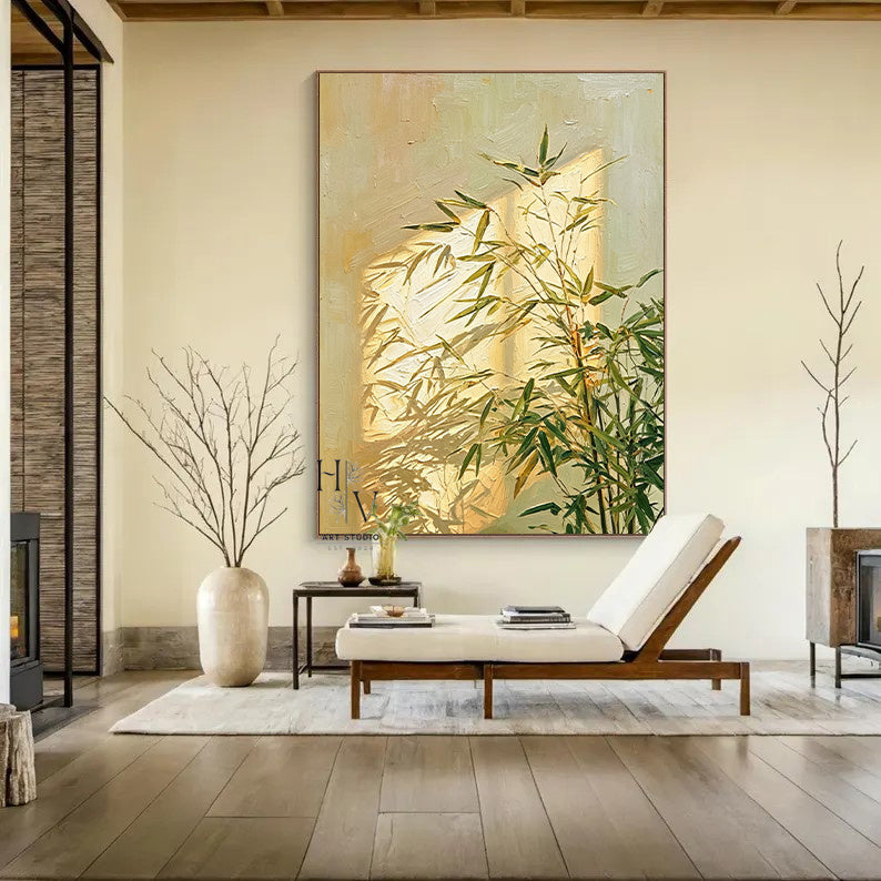 Shadow | Bamboo-like Plant and Golden Sunlight