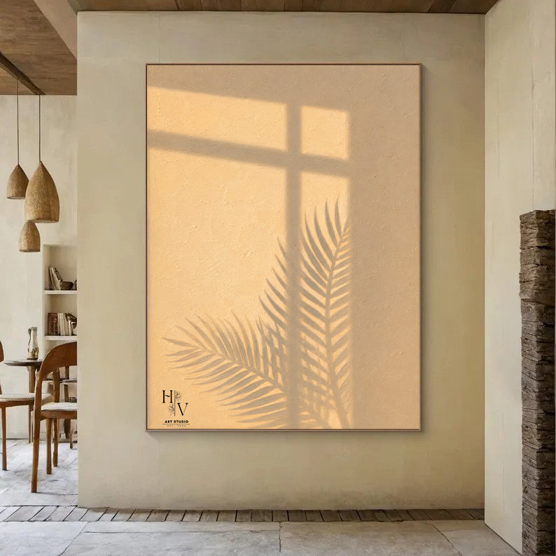Shadow | Leaves (Creamy Beige Background)