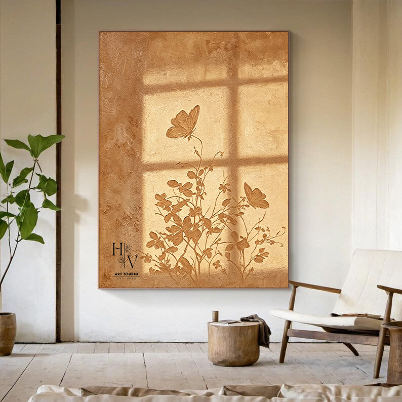 Shadow | Neural Warm Brown Flowers