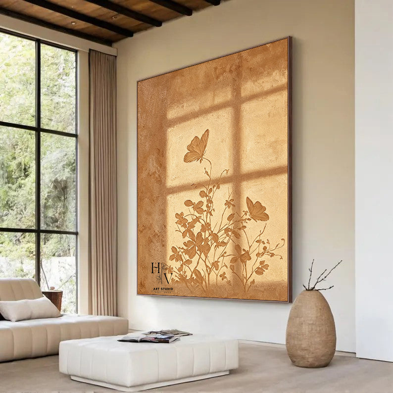 Shadow | Neural Warm Brown Flowers