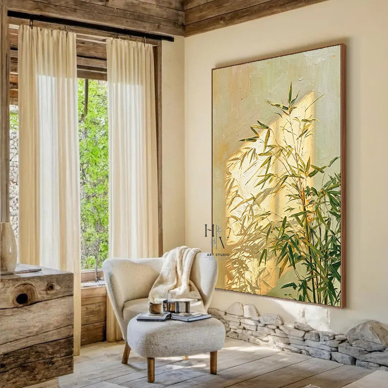 Shadow | Bamboo-like Plant and Golden Sunlight
