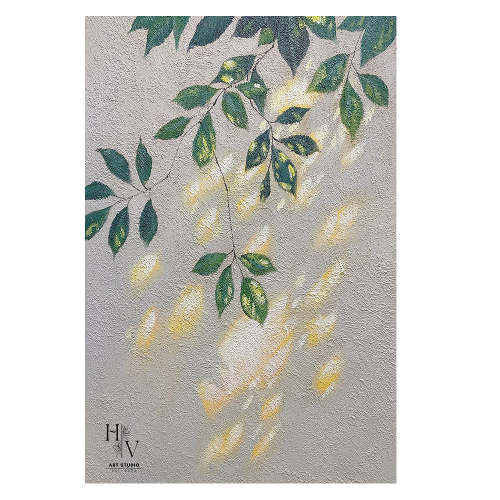 Shadow | Sun Dappled Green Leaf Branch