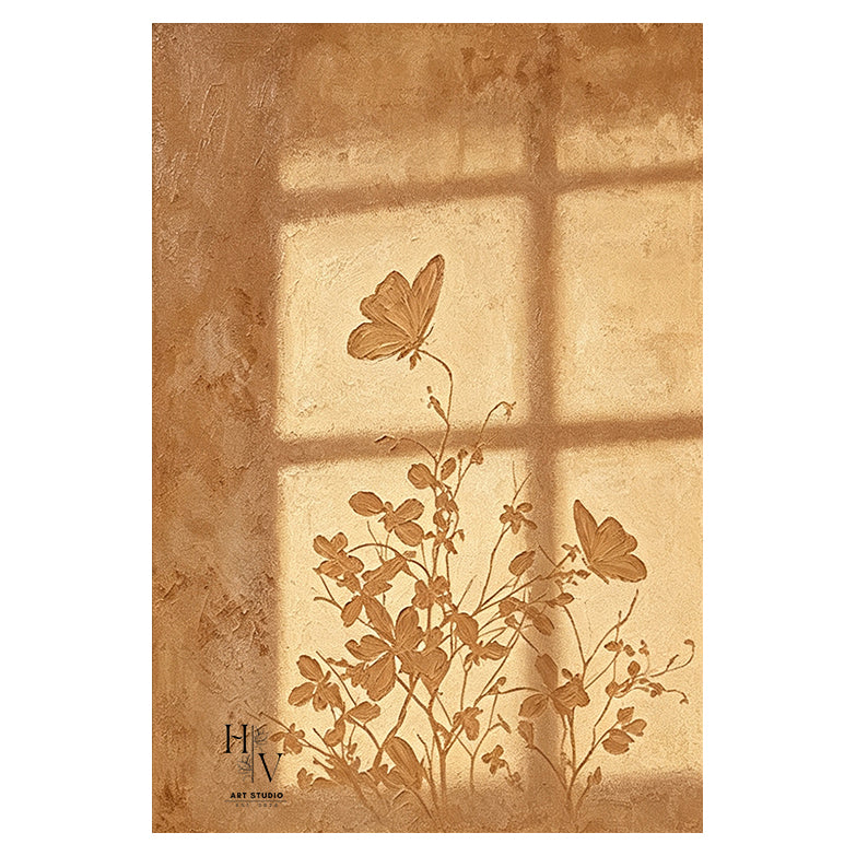 Shadow | Neural Warm Brown Flowers